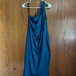 Chic Teal One-Shoulder Dress